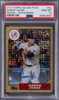 2017 Topps Silver Pack Promo Auto #AJ Aaron Judge Signed Rookie Card (#125/199) - PSA GEM MT 10